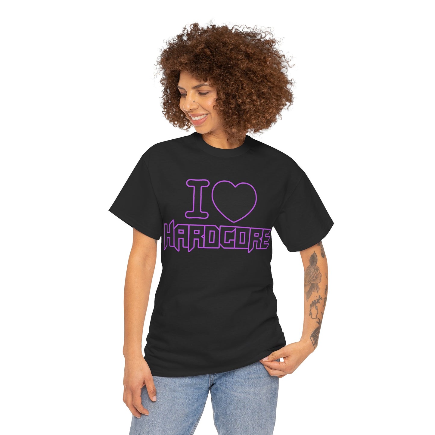 I Love Hardcore Unisex T-Shirt | Edgy Graphic Tee, Music Lover Shirt, Festival Wear, Gothic Casual, Streetwear